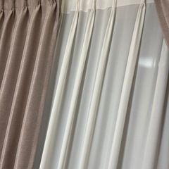 KEYUKAカーテン・レースセット　135×131　ピンクベージュの画像