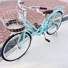 自転車　ジュニア　22インチ　ミントグリーン　　の画像