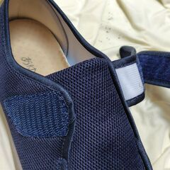 【まだ受付中・送付可能】あゆみ 早快(そうかい)ホスピタルシューズ ネイビー レディース 23.0-23.5 3E シルバーシューズ 介護用 早い者勝ちです✨✨の画像