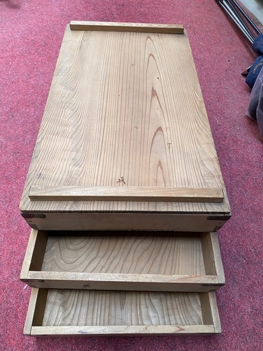 もろぶた 昭和レトロ 昭和レトロ もろぶた 餅箱 蓋付き 5段 焼印 木製