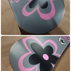 ● I) K2 Flower dew 144cm スノーボード  Head ビンディング レディース  2点セット リアル 花柄×黒 中古 ③の画像