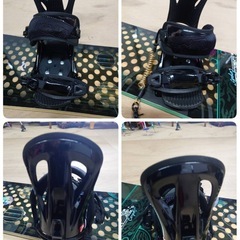 ● J) RIDE compact シリーズ 143cm スノーボード ゴールド×ブラック  Head ビンディング レディース  2点セット  中古 ③の画像