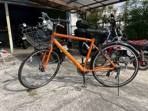 アサヒ　27インチ 変速有り　オレンジ　シティサイクル