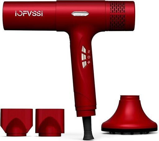 IOFVSSI 速乾 大風量 ヘアドライヤー 高濃度マイナスイオン搭載 3段階温度調節 冷風/熱風 65dB低騒音 PSE認証済み（ローズレッド）