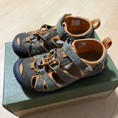 KEEN 子供用サンダル　20.0cm カーキオレンジの画像