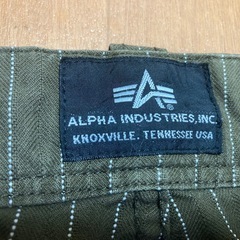 大きめ　アルファ　ALPHA INDUSTRIES カーゴパンツストライプ の画像