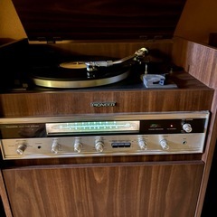 家具調ステレオレコードプレーヤー　Pioneer S-55M 動作品　レトロ　レコードプレーヤー　早期取り引き希望
の画像