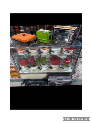 アンティーク　ショーケース　昭和レトロ　ディスプレイケース　ガラス