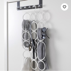 新品【IKEA】KOMPLEMENT マルチユースハンガー 28リング アイボリー ネクタイ ベルト スカーフ ストール ハンガー 収納 廃盤品の画像