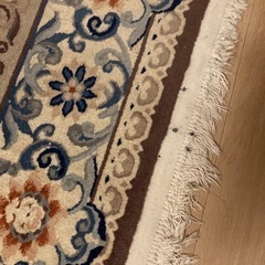 ビンテージ段通ウール絨毯の画像