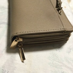 ◆お財布ショルダー◆ベージュ　ダブルファスナー 代理出品の画像