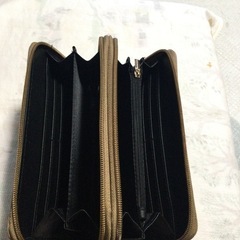 ◆お財布ショルダー◆ベージュ　ダブルファスナー 代理出品の画像