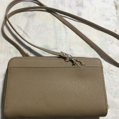 ◆お財布ショルダー◆ベージュ　ダブルファスナー 代理出品の画像