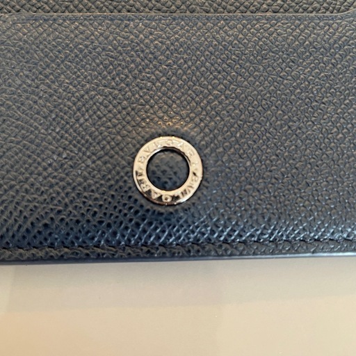 ブルガリ ネイビー レザー 定期入れ