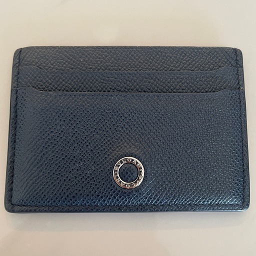 ブルガリ ネイビー レザー 定期入れ