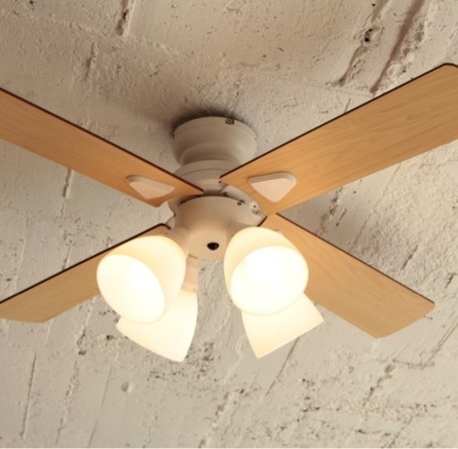 シーリングファンライト 4灯 天井照明 リバーシブル羽根　BIG-101 plusmore(プラスモア) Windouble 4灯