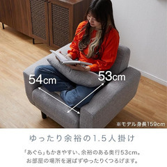 LOWYA 1人掛けソファ グレー ファブリックの画像