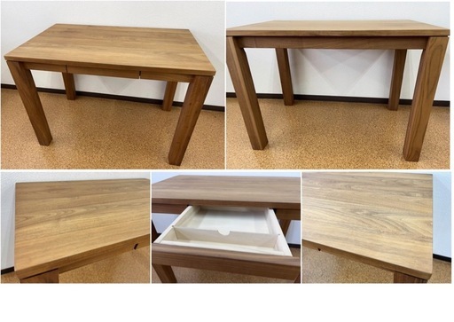 リーヴス Leaves デスク 引き出し付 ウォールナット無垢材