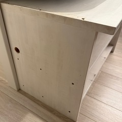木製棚　木製テレビスタンド　白の画像