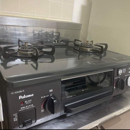 【美品】パロマ 都市ガスコンロ IC-330SB-1R 電池付