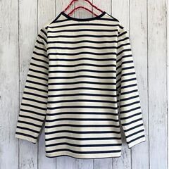 【日本製-新品-検品済】長袖ボーダーT（キナリ×ネイビー）の画像