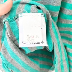【marimekko】TIIAワンピース XSサイズ 152-158 緑×グレーの画像