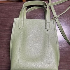 女性の手のひらサイズのコンパクトなシンプルバックの画像