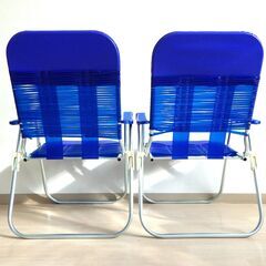 フォールディングチェア２脚（ブルー）【小金井市民限定】（小金井市再生家具）品番：09-05-31 ※新規優先の画像