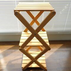 折りたたみラック３段【小金井市民限定】（小金井市再生家具）品番：09-05-34 ※新規優先の画像