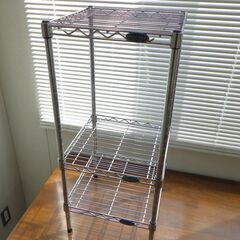 ワイヤーシェルフ３段【小金井市民限定】（小金井市再生家具）品番：09-05-36 ※新規優先の画像