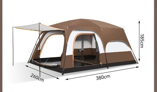 家族用大型テント、部屋が二つに分けれているタイプ