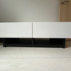 ガラス天板テーブル（2箇所収納あり）の画像