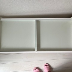 ガラス天板テーブル（2箇所収納あり）の画像