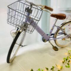 キッズ自転車！美品！ゆめかわマカロンラベンダー！の画像