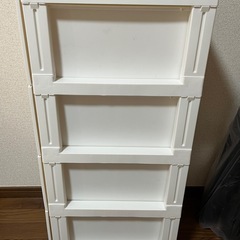 サンカ ルームス 収納 チェスト ホワイト 白 スリム 4段 (幅34×奥行42×高さ87.5cm) スルっと引き出せて スキッと締まる引き出し キズ付きにくいマット加工パネル 簡単組み立て おしゃれ 収納ケース 収納ボックス 日本製 衣装ケース タンス リビング クローゼット 洗面所ROOM'S shade RSD-S344WHの画像