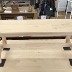 ★リユースのサカイ春日部店★KJ11949 IKEA ダイニングセット ベンチ付 ナチュラル H74×W125×D74 クリーニング済みの画像