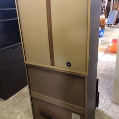 ニトリ 3段チェスト「イーサン」＋オープンシェルフの上下セットその② ダークブラウン 80cm×40cm×高さ172cmの画像