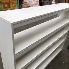 雑貨屋　木製 ディスプレイラック オープンラック 153cm×30cm×高さ122cmの画像
