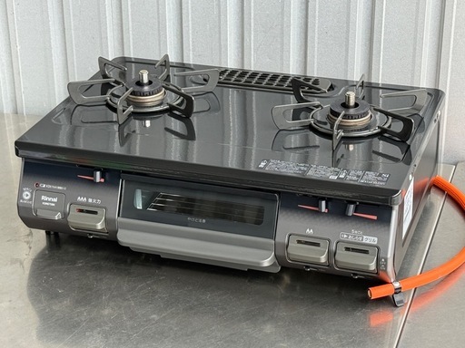 F5◇リンナイ ガスコンロ◇LPG プロパン用◇2021年製◇グリル未使用◇おしらせコンロ◇KSR670BKL