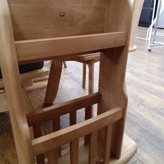 ★リユースのサカイ水戸店★2人掛けダイニングセットホワイト×ナチュラルH71×D75.5×W92～120クリーニング済みMT5602の画像