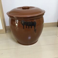 ヤマキイカイ 紅星窯 漬物容器 蓋付半胴瓶 8号の画像