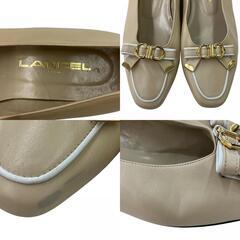 186000 現状品 LANCEL ランセル 24cm パンプス　ローヒール  24 アイボリー [1000023062879]の画像