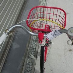E524★8500円★整備済み 中古子供自転車 【16インチ　黒ピンク 　補助輪付き】の画像