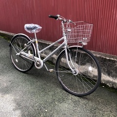 【京都発】京の楽チャリ　シティサイクル　26インチ　シルバーの画像