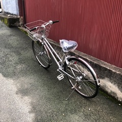 【京都発】京の楽チャリ　シティサイクル　26インチ　シルバーの画像