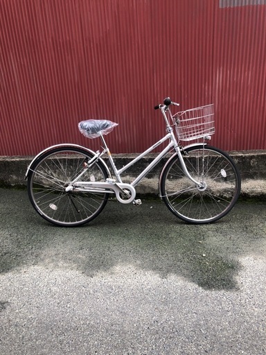 【京都発】京の楽チャリ　シティサイクル　26インチ　シルバー
