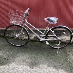 【京都発】京の楽チャリ　シティサイクル　26インチ　シルバーの画像