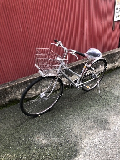 【京都発】京の楽チャリ　シティサイクル　26インチ　シルバー