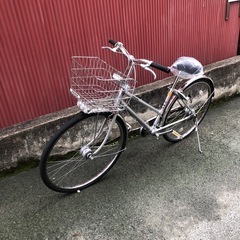 【京都発】京の楽チャリ　シティサイクル　26インチ　シルバーの画像