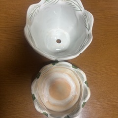 植木鉢　水受け付き　陶器の画像